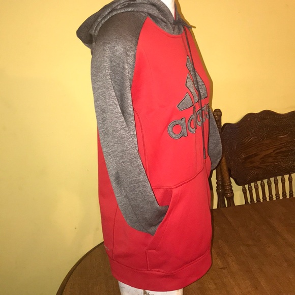 Adidas Jacket size Medium; gray and burgundy - Picture 7 of 10